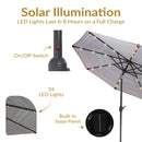 Sunnydaze 9' Solar LED Outdoor Patio Umbrella with Tilt and Crank