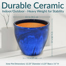 Sunnydaze Resort Glazed Ceramic Planter