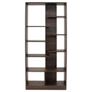 Sunnydaze Rosalee 9-Tier Open-Back Bookshelf with Staggered Shelves