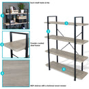 Sunnydaze 4-Tier Industrial Style Open Bookshelf - Oak Gray