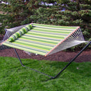 Sunnydaze 2-Person Quilted Fabric Double Hammock with Pillow