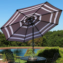 Sunnydaze 9' Solar LED Outdoor Patio Umbrella with Tilt and Crank