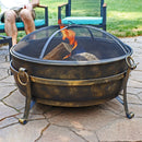Sunnydaze Cauldron Outdoor Fire Pit with Spark Screen