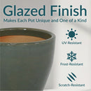Sunnydaze Resort Glazed Ceramic Planter with Drainage Holes - Set of 2