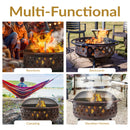 Sunnydaze Bronze Crossweave Wood-Burning Fire Pit with Spark Screen and Poker
