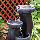 Sunnydaze Modern Cascading Bowls Solar Fountain with Battery Backup