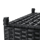 Sunnydaze Wicker Outdoor Trash Cans with Lids - Set of 2 - 26 Gal. and 15 Gal.