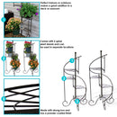 Sunnydaze 4-Tier Spiral Staircase Iron Plant Stand - Set of 2