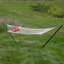 Sunnydaze Rope Hammock with 12' Steel Stand, Pad, and Pillow