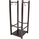 Sunnydaze Indoor/Outdoor Tall Firewood Storage Rack with Tool Holders