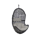 Sunnydaze Cordelia Hanging Egg Chair, Resin Wicker, Large Basket Design, Outdoor Use, Includes Cushion