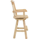 Sunnydaze Rustic Outdoor Barstool - Log Cabin Style Bar Height Stool - 4'