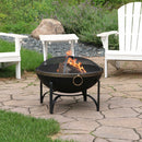 Sunnydaze Wood-Burning Outdoor Fire Pit with Spark Screen - 26"