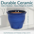 Sunnydaze Studio Glazed Ceramic Planter with Drainage