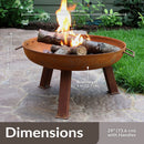 Sunnydaze Rustic Cast Iron Fire Pit Bowl with Stand