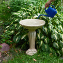 Sunnydaze Grecian Garden Reinforced Concrete Bird Bath - 20.25" H
