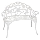 Sunnydaze 2-Person Cast Aluminum Classic Rose Garden Bench, White
