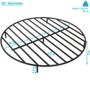 Sunnydaze Round Fire Pit Grate - Elevated Steel Wood Grate