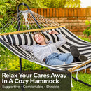 Sunnydaze 2-Person Quilted Fabric Double Hammock with Pillow