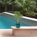 Sunnydaze Round Glazed Ceramic Planter with Drainage