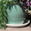 Sunnydaze Set of 2 Glazed Ceramic Planter Saucers