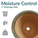 Sunnydaze Studio Glazed Ceramic Planter with Drainage Holes - Set of 2