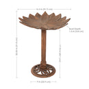 Sunnydaze Garden Lotus Metal Bird Bath - Copper Patina - 16.5"