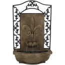 Sunnydaze French Lily Outdoor Wall Water Fountain, with Electric Submersible Pump, 33 Inch Tall