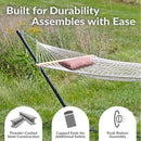 Sunnydaze Rope Hammock with 12' Steel Stand, Pad, and Pillow