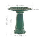Sunnydaze Rennes Outdoor Ceramic Bird Bath - 22.5" H