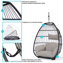Sunnydaze Oliver Hanging Egg Chair with Seat Cushions - 48"