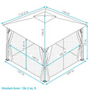 Sunnydaze 10' x13' Gazebo with Screens and Privacy Walls