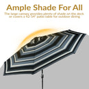 Sunnydaze 9' Solar LED Outdoor Patio Umbrella with Tilt and Crank