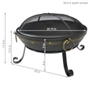 Sunnydaze Victorian Steel Fire Bowl and Spark Screen - 25"