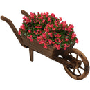 Sunnydaze Wooden Decorative Wheelbarrow Planter - 35" W x 10.25" D x 12" H