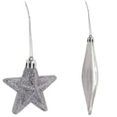 Sunnydaze Deck the Halls 59-Piece Assorted Christmas Ornament Kit - Silver