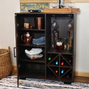 Sunnydaze Lavina Wine Bar Cabinet with Glass Rack and Bottle Storage Shelves