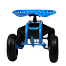 Sunnydaze Rolling Garden Cart with Work Seat and Basket