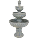 Sunnydaze 4-Tier Lion Head Outdoor Water Fountain with Electric Submersible Pump - 53-Inch