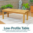 Sunnydaze Wooden Teak Outdoor Coffee Table - Stain Finish - 45"