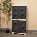 Sunnydaze Plastic Lockable Storage Cabinet with 3 Adjustable Shelves
