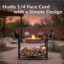 Sunnydaze Outdoor Log Storage Rack with Kindling Holder