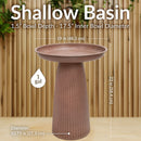 Sunnydaze Gleeful Garden Metal Outdoor Bird Bath - UV-Resistant Finish