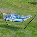 Sunnydaze Rope Hammock with 12' Steel Stand, Pad, and Pillow
