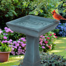 Sunnydaze Simply Square Modern Reinforced Concrete Bird Bath - 23"