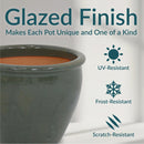 Sunnydaze Chalet Glazed Ceramic Planter with Drainage Holes - Set of 2