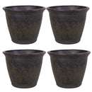 Sunnydaze Anjelica Outdoor Flower Pot Planter - Sable Finish - 24-Inch - 4-Pack