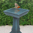 Sunnydaze Simply Square Modern Reinforced Concrete Bird Bath - 23"