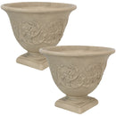 Sunnydaze Darcy Polyresin Outdoor Garden Planter Urn - Beige - 16"