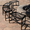 Sunnydaze Curved Outdoor Bench - Mesh Metal Patio Bench